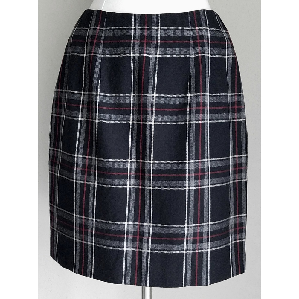 Black, White & Red Plaid Wrap Skirt - Picture 3 of 4